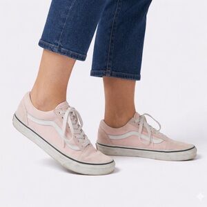 Vans Old Skool Blush Pink Suede Canvas Sneakers Women’s Sz 7